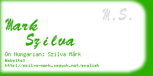 mark szilva business card